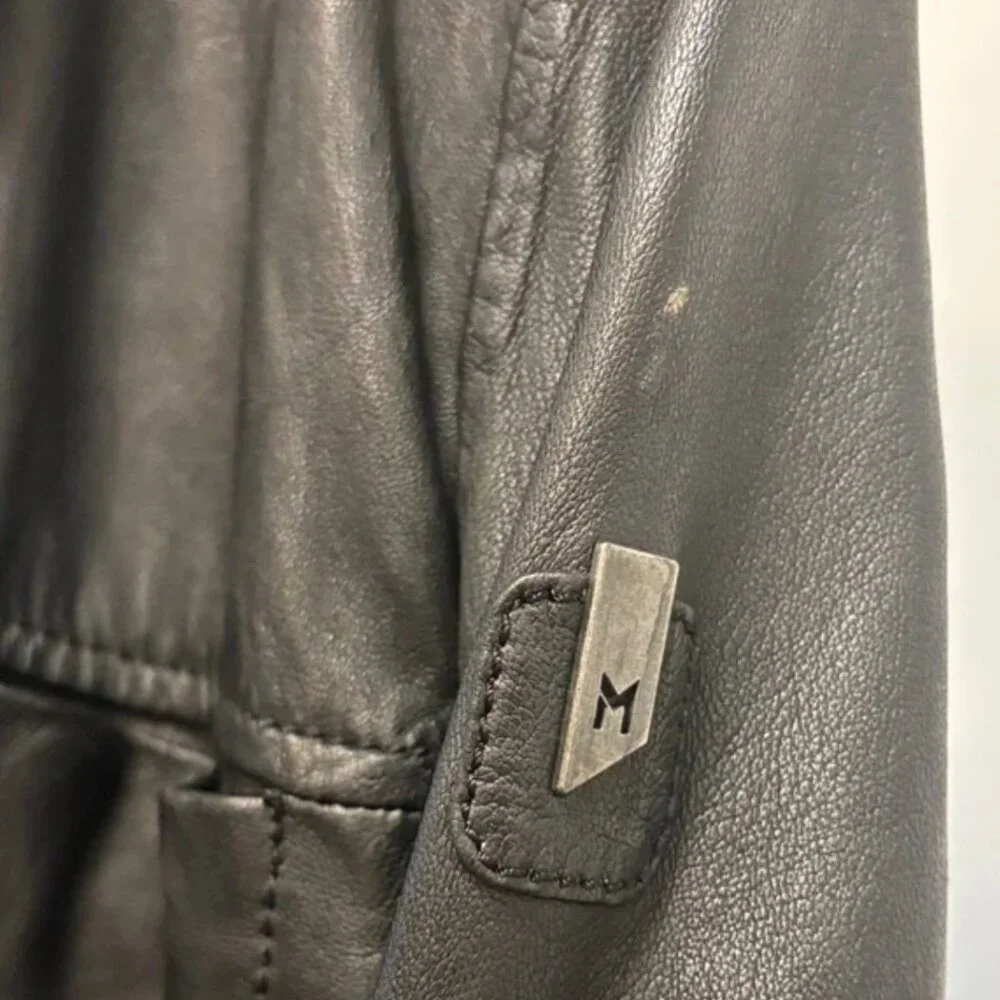 Mauritius Belted Black Leather Jacket - Women’s 4/6 - Picture 7 of 7